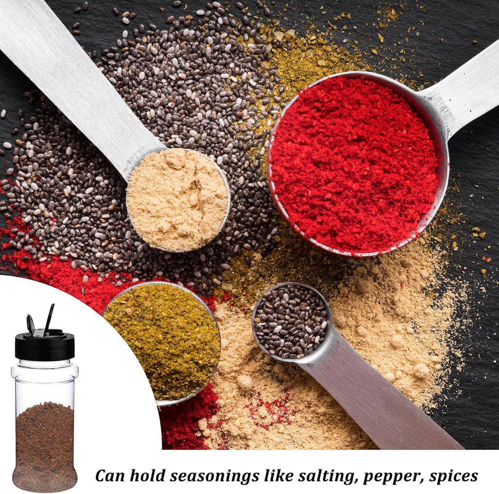Molain 5 PCS Empty Spice Jars 3oz with Shaker Lids Plastic Seasoning Containers Clear Seasoning Bottles to Pour or Shake for Spice, Powders, Peppers, Salt for Spice Rack, Drawer, Cabinet