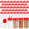 48 Pack 2.7 oz Plastic Spice Jars with Lids Small Empty Clear Spice Bottles Seasoning Shaker Containers for Kitchen Travel Camping Spice Organization, 3 colors
